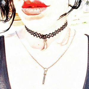 Fairy Dust Vial Necklace Chain Choker Glitter OOAK